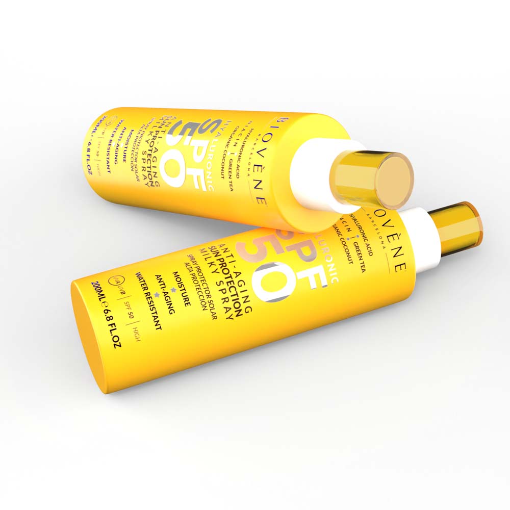 HYALURONIC SPF 50 Anti-Aging Sun Protection Milky Spray High Protection, Organic Coconut