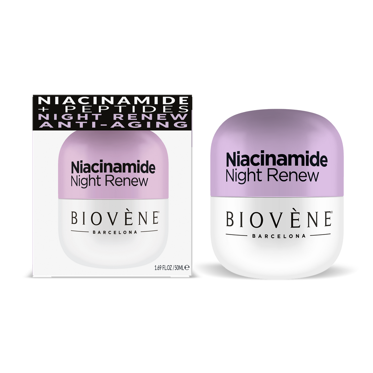 NIACINAMIDE NIGHT RENEW Revitalizing Night Cream with Anti-Aging Peptides, Niacinamide & Organic Blueberry