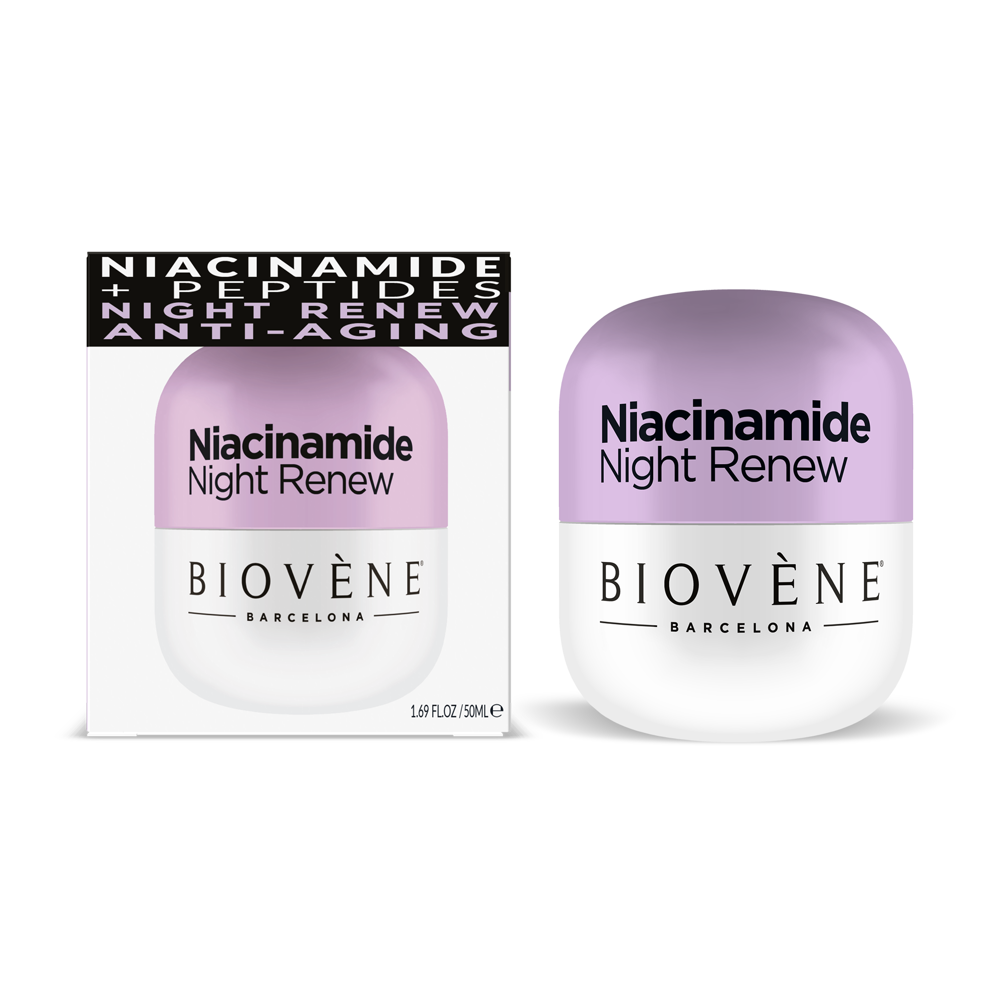 NIACINAMIDE NIGHT RENEW Revitalizing Night Cream with Anti-Aging Peptides, Niacinamide & Organic Blueberry