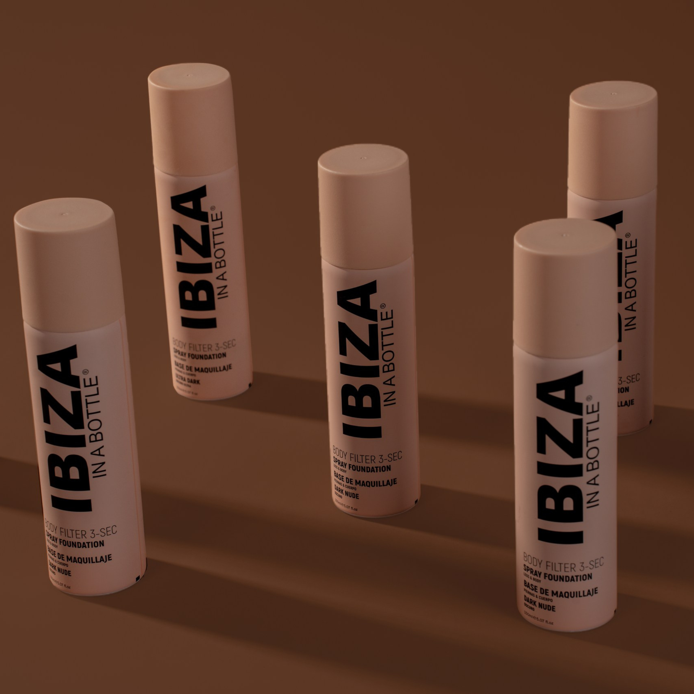 IBIZA 3-SEC BODY FILTER Dark Nude Anti-Aging Instant Spray-on Leg & Body Foundation Advanced Skincare