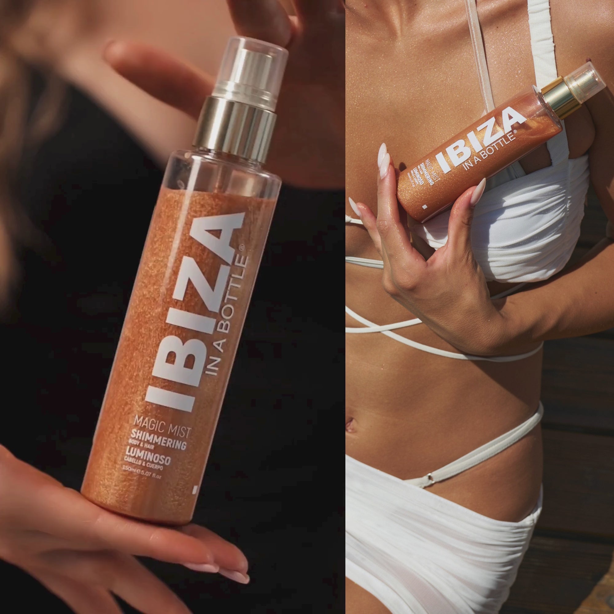 IBIZA MAGIC MIST Micro-Gold Shimmering Body & Hair Mist Pure Aloe Vera