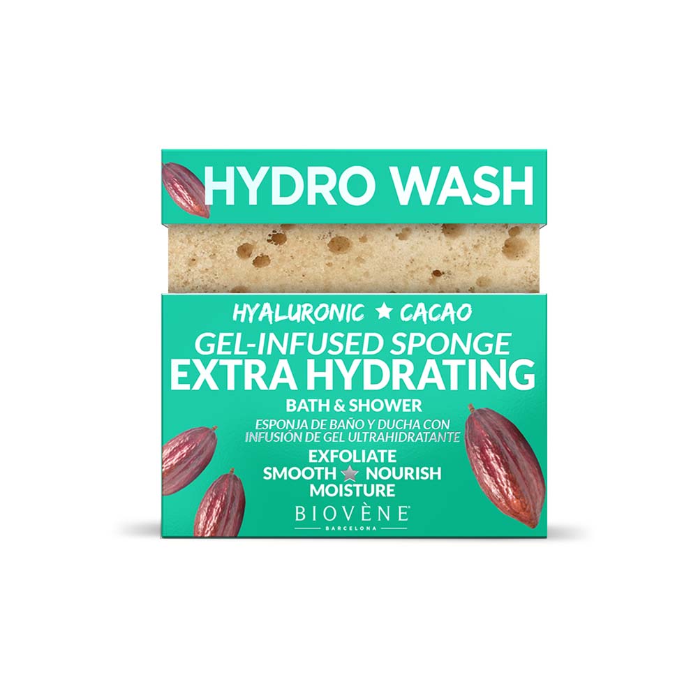 HYDRO WASH Extra Hydrating Hyaluronic Acid & Cacao Gel-Infused Sponge