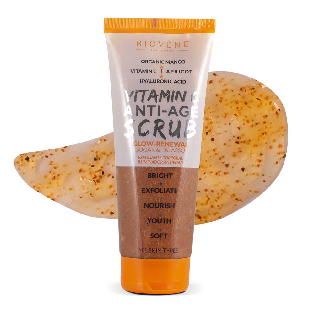 VITAMIN C ANTI-AGE SCRUB Glow Renewal Organic Mango Sugar & Talasso Body Exfoliator