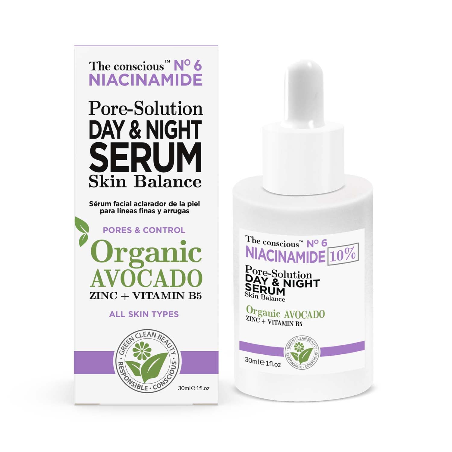 The conscious™ Niacinamide Pore-Solution Day & Night Serum Organic Avocado