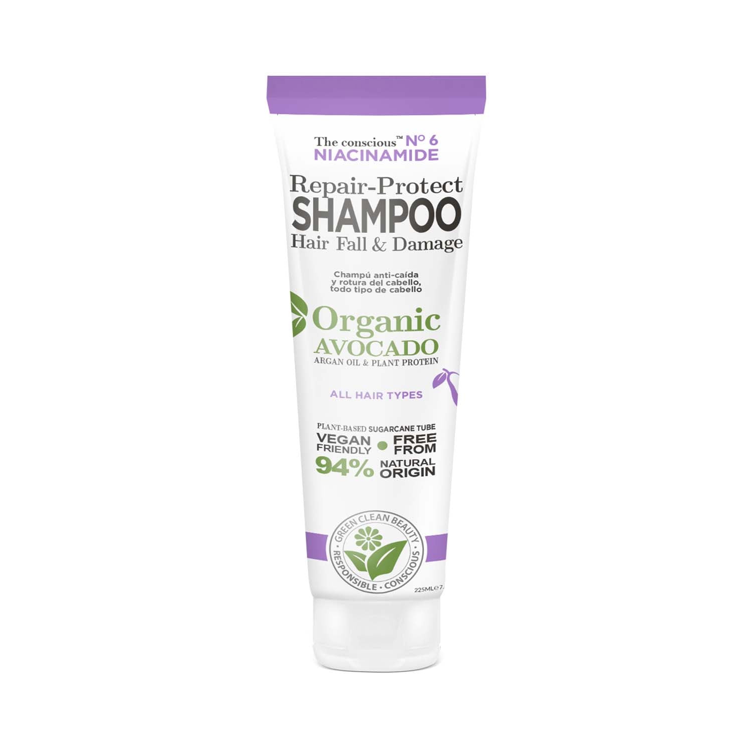 The conscious™ Niacinamide Repair-Protect Shampoo Hair Fall & Damage Organic Avocado