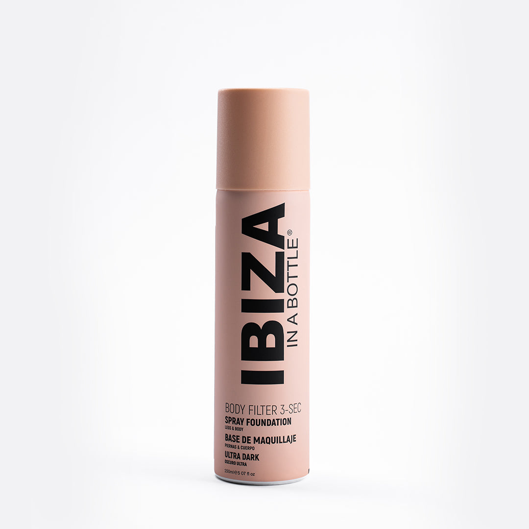 IBIZA 3-SEC BODY FILTER Ultra Dark Nude Anti-Aging Instant Spray-on Leg & Body Foundation Advanced Skincare