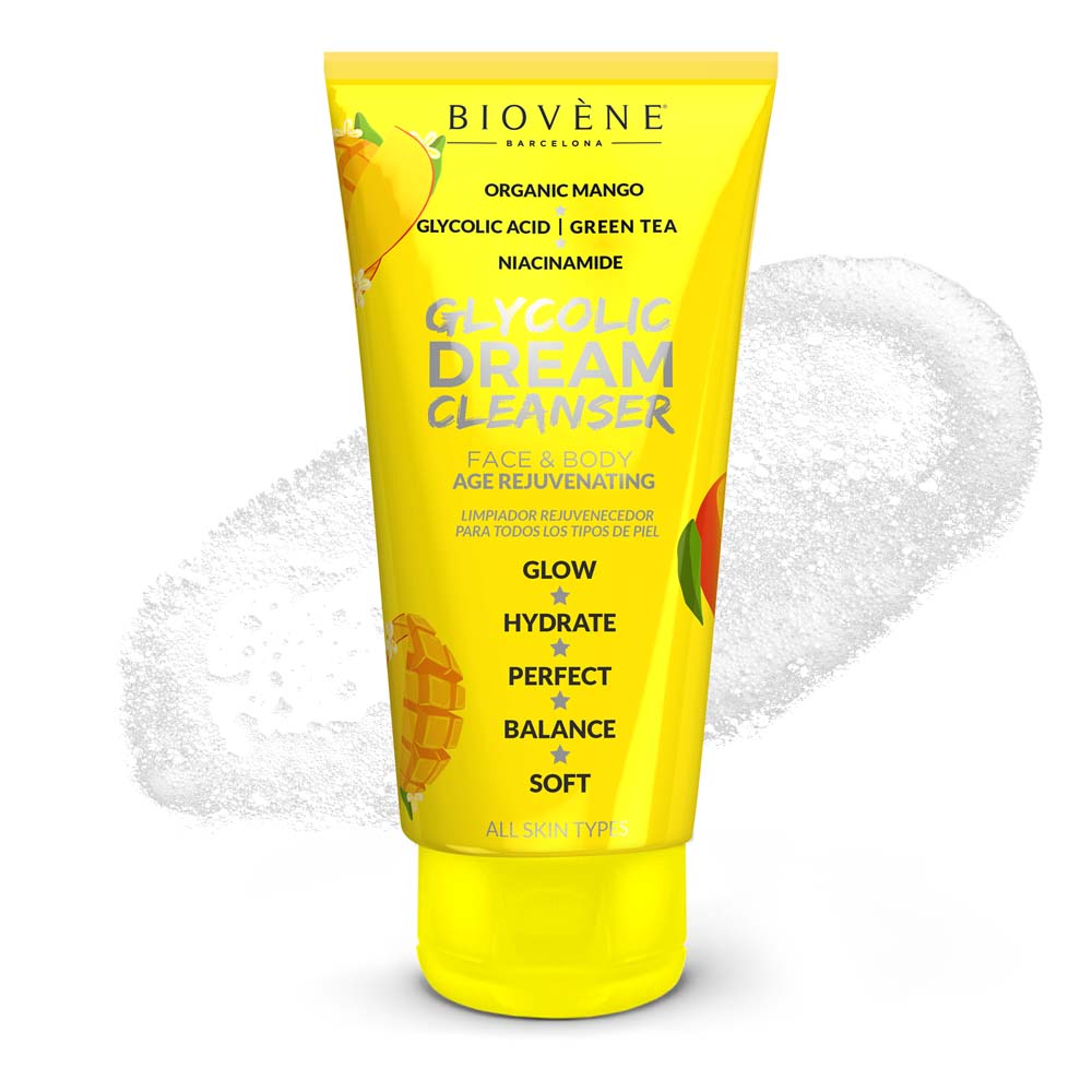 DREAM CLEANSER Glycolic Acid + Organic Mango Rejuvenating Cleanser for Face &amp; Body