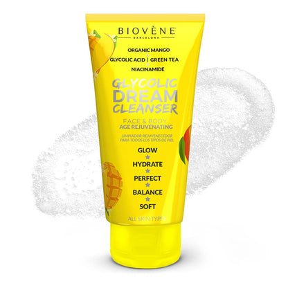 DREAM CLEANSER Glycolic Acid + Organic Mango Rejuvenating Cleanser for Face &amp; Body