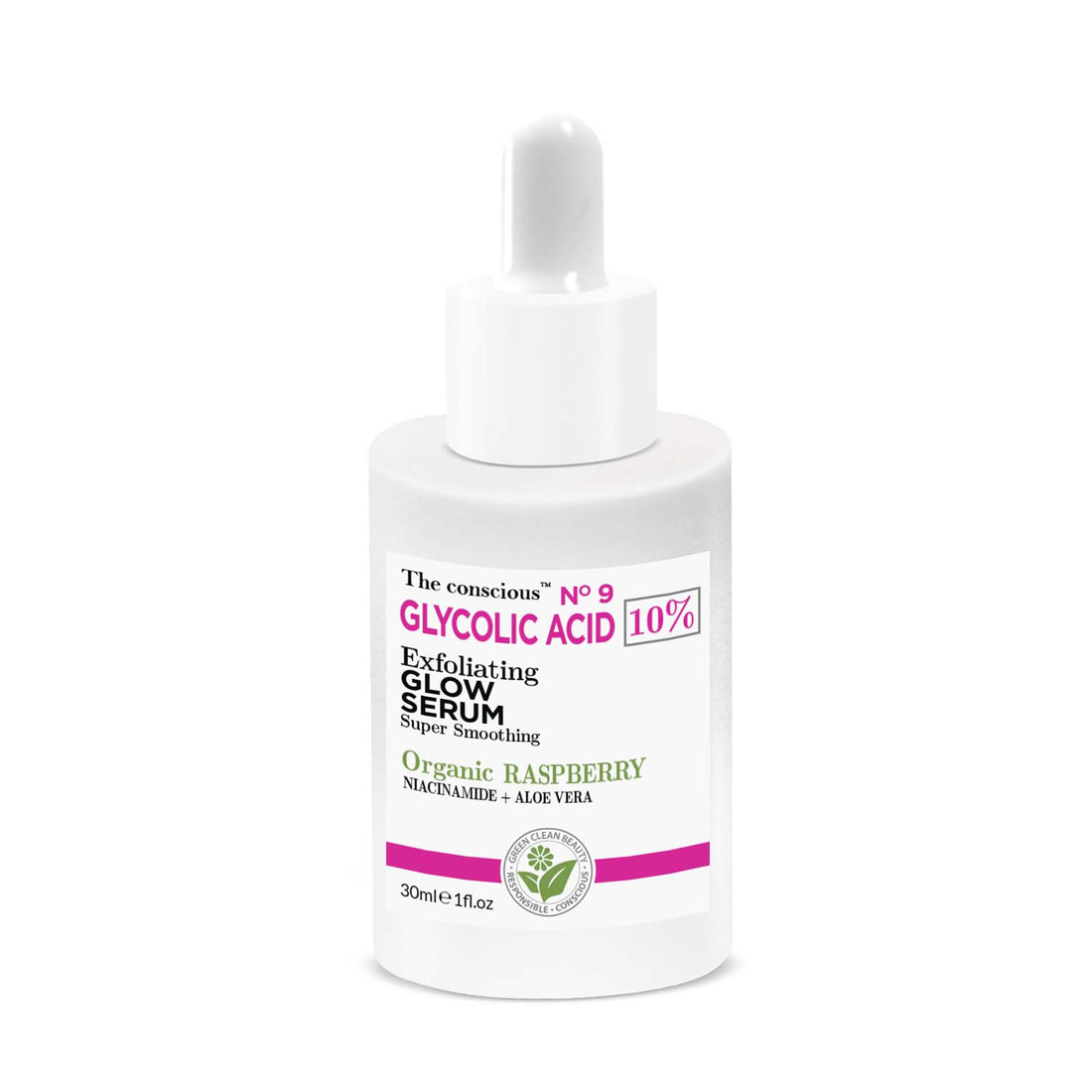 The conscious™ Glycolic Acid Exfoliating Glow Serum Organic Raspberry